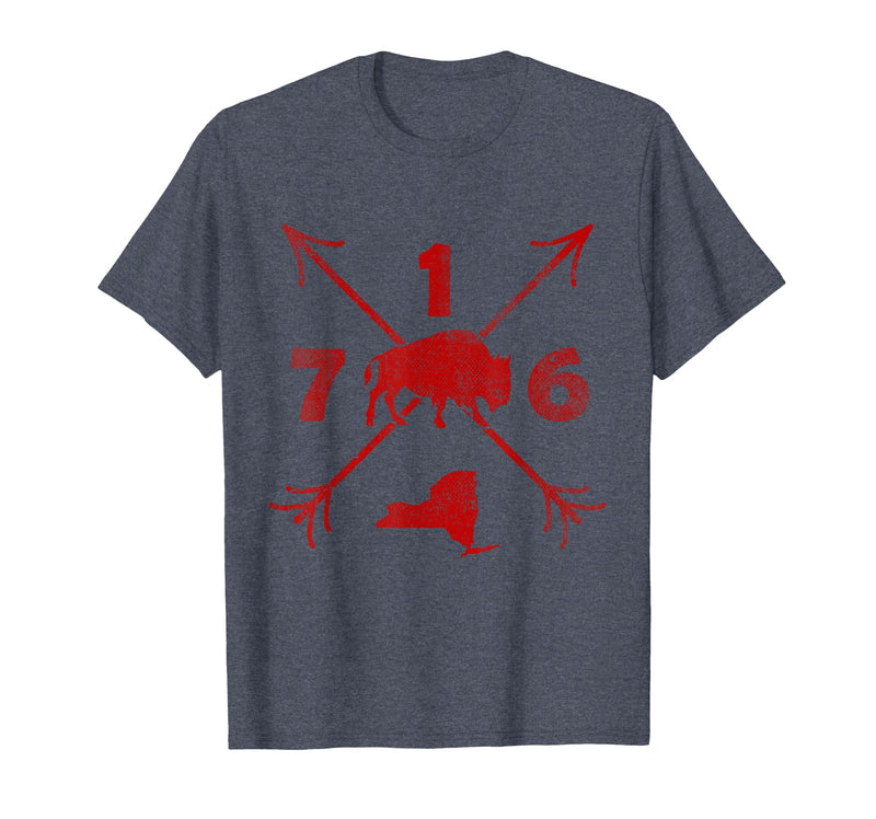 Vacation & Gift Buffalo New York by Addi Buffalo New York NY | Area Code 716 T-Shirt - Heather Blue
