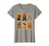 Halloween Stamp Cute Ghost Cute Fall Apparel Vintage Halloween Stamp Cute Ghost Pumpkin Cat Retro Fall T-Shirt - Slate Grey