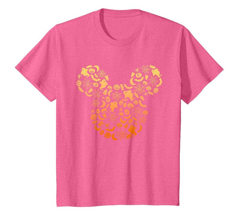 Disney Mickey Mouse Halloween Ghosts & Pumpkins Gradient T-Shirt - Pink Heather