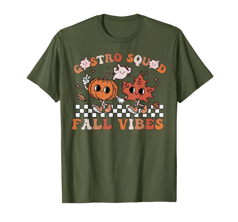 Gastro Squad Halloween Fall Endoscopy Nurse Gastro Squad Halloween Fall Vibes Gastro Crew Endoscopy T-Shirt - Olive Green