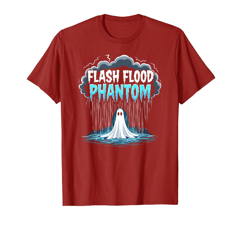 Mademark Halloween Weather Flash Flood Phantom Spooky Storm T-Shirt - Cranberry Red