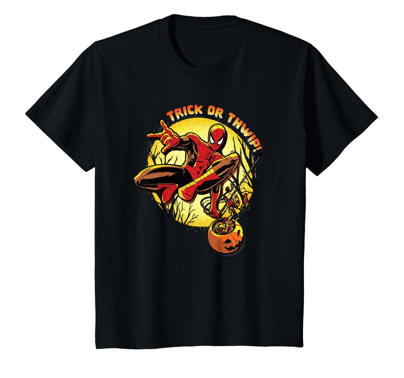 Marvel Super Heroes Spider-Man Trick or Thwip! Halloween T-Shirt - Black