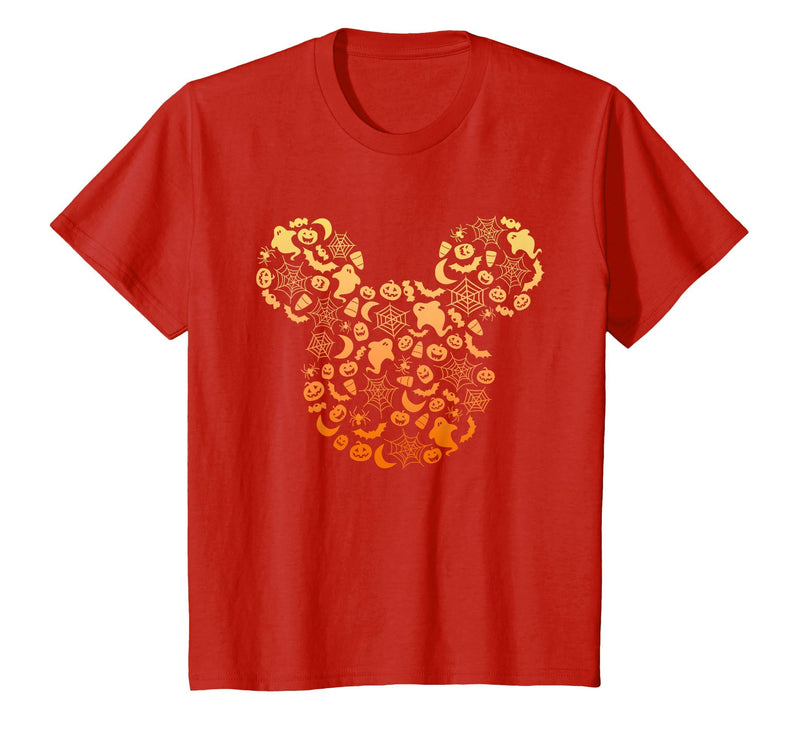 Disney Mickey Mouse Halloween Ghosts & Pumpkins Gradient T-Shirt - Red