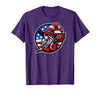 Witch American Patriotic Halloween USA T-Shirt - Purple