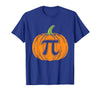 Halloween Tees Women Men Kids Pumpkin Pi Symbol Funny Math Nerd Spooky Halloween Pi Day T-Shirt - Royal Blue