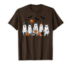 Spooky Dog Lovers Haunted Halloween Designs Halloween Ghost Dogs Pumpkin Candy Party Costume T-Shirt - Brown
