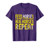 Mademark Feed Horses Hug Horses Repeat Riding Design T-Shirt - Men - Purple