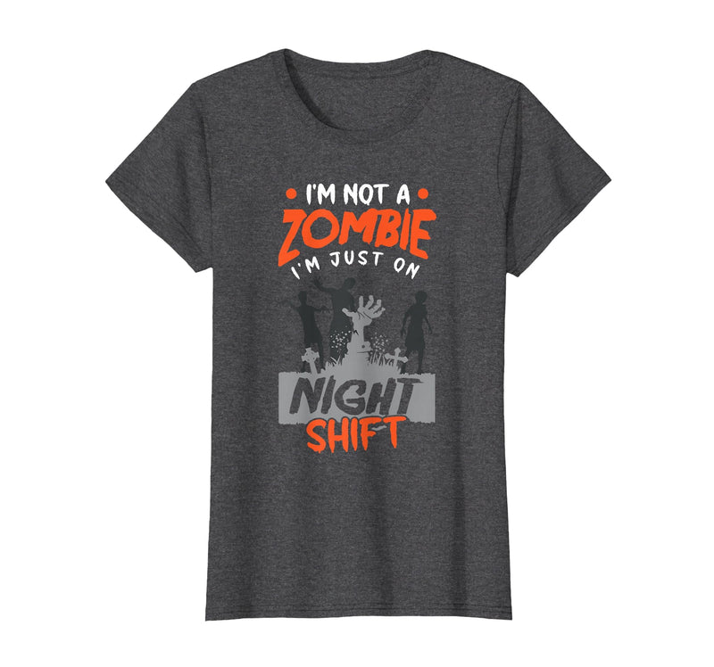 The Shift Worker - Night Shift Worker Design Night Shift Worker Halloween Funny Pun T-Shirt - Dark Heather Grey