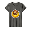 Mademark Monkey Eating Oversized Banana Slice Graphic T-Shirt - Women - Asphalt Grey