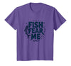 Mademark Fish Fear Me Funny Fishing for Men Angler Humor Quote T-Shirt - Purple Heather