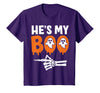 He's My Boo Matching Halloween Pajama Couples Funny T-Shirt - Purple
