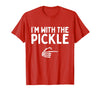 Funny Halloween Costume Holiday Party Gift I'm with The Pickle Funny Halloween Costume Matching Couples T-Shirt - Red