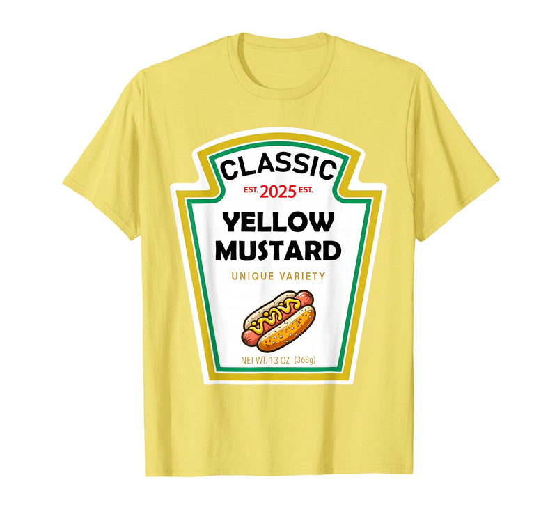 Halloween 2025 Condiments Couples Costume Sauce Yellow Mustard DIY Halloween Costume Matching Groupe Mustard T-Shirt - Lemon