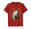 Ghost Quilter Sewing Halloween Costume Cute Ghost Quilter Sewing Halloween Scary Costume Retro T-Shirt - Cranberry Red