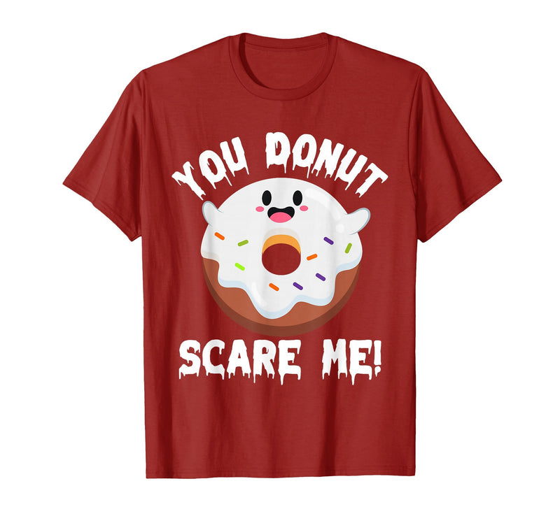Donut Halloween Shirt Halloween Donut Costume Kids Men Women Doughnut Scare Me T-Shirt - Cranberry Red
