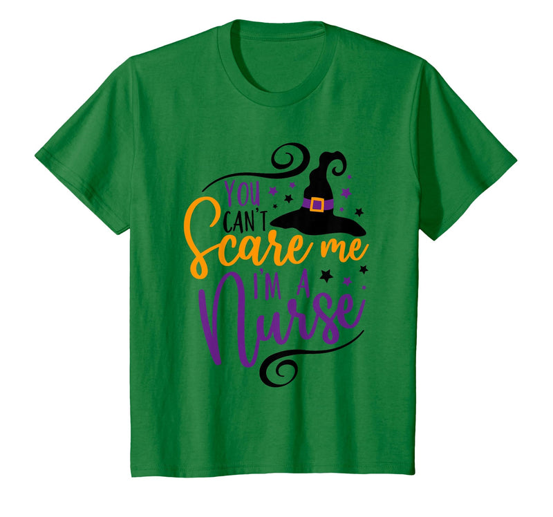 Spooky Nurse Halloween Tees You Can't Scare Me I'm a Nurse Funny Halloween Nurse T-Shirt - Kelly Green