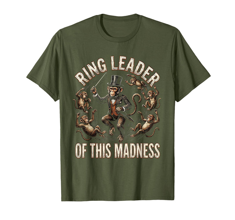 Mademark Ring Leader Of This Madness Circus Monkey Design T-Shirt - Men - Olive Green