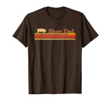 Showing Cattle T-Shirts And Apparel Show Dad - Fun Distressed Look for Showing Pigs T-Shirt - Brown
