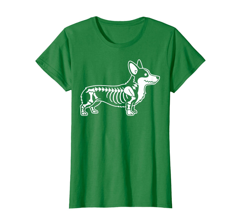 Halloween Corgi Skeleton Spooky Costume Corgi Skeleton Halloween T-Shirt - Kelly Green