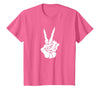 Goodtogotees Skeleton Hand Peace Sign Halloween t-Shirt T-Shirt - Pink Heather