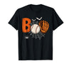 Boo Baseball Halloween Tee Funny Boo Baseball Halloween Sports Men Boys Kids Toddler T-Shirt - Black