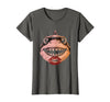 Mademark Smiling Shark With Lipstick Marks Graphic T-Shirt - Asphalt Grey