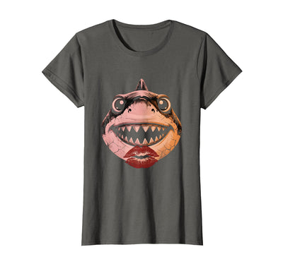 Smiling Shark With Lipstick Marks Graphic T-Shirt