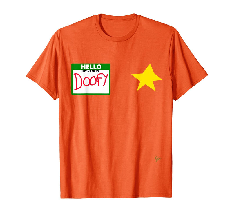 halloween costumes by Jean Olivier Funny Halloween Officer tee - doofy Costume Halloween T-Shirt - Orange
