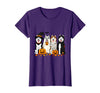 Funny Siberian Husky Ghost Pumpkin Funny Husky Ghost Dogs Halloween Dog Spooky T-Shirt - Purple