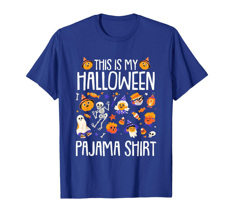 Halloween Shirts Costume Women Men Kids Pajama This is My Halloween Pajama Shirt Pumpkin Witch Skeleton T-Shirt - Royal Blue