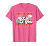 Chillin With My Creeps Apparel Chillin with My Creeps Cat Horror Killer Halloween Costume T-Shirt - Pink Heather