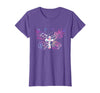 Butterfly Prayer Graphic Jesus Christian Cross Butterfly Prayer Jesus Christian Cross Floral Pattern T-Shirt - Purple Heather
