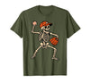 Funny Skeleton Baseball Tee Skeleton Baseball Halloween Costume Pitcher Sport Player T-Shirt - Olive Green