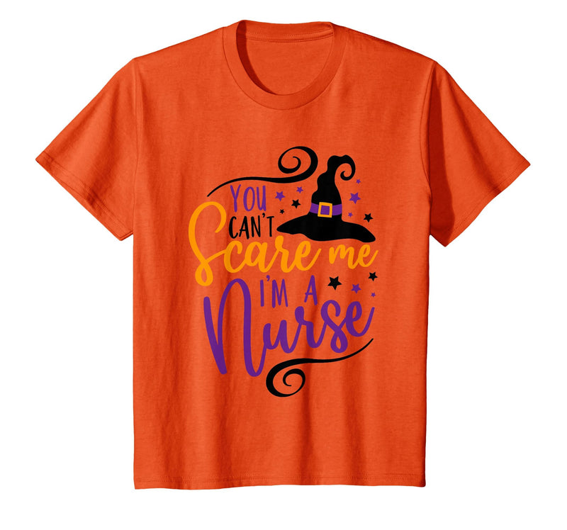 Spooky Nurse Halloween Tees You Can't Scare Me I'm a Nurse Funny Halloween Nurse T-Shirt - Orange