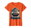Mademark Shark Brain Never Rests Ocean Predator Design T-Shirt - Orange
