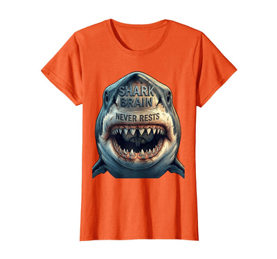 Shark Brain Never Rests Ocean Predator Design T-Shirt