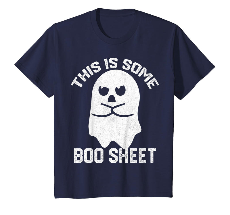 This Is Some Boo Sheet Funny Halloween Ghost This is Some Boo Sheet Halloween Angry Ghost Funny Men Women T-Shirt - Navy Blue