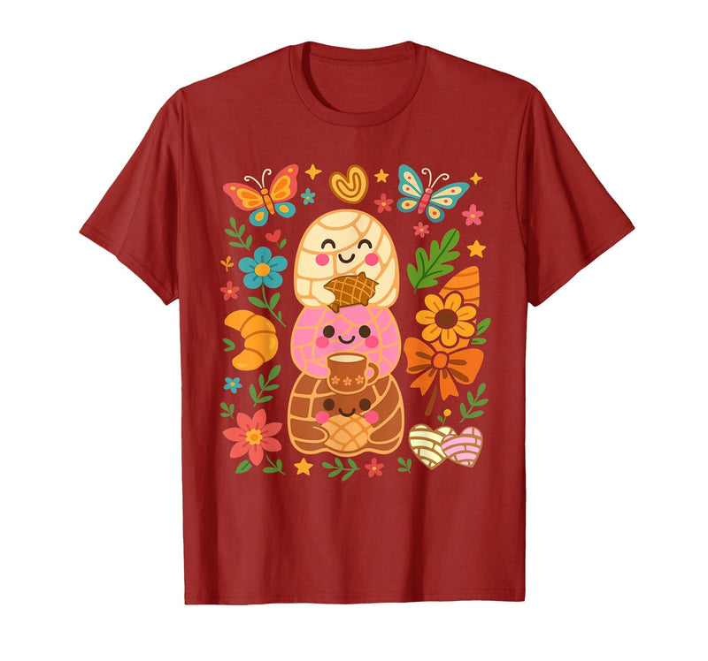 Mexican Spanish Latina Halloween Season Mexican Boo Pan Dulce Spooky Season Halloween Pantasmas T-Shirt - Cranberry Red