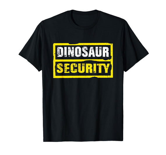 Halloween Dinosaur Security Costume RTees Halloween Adult Costume Dinosaur Security Dad Mom T-Shirt - Black