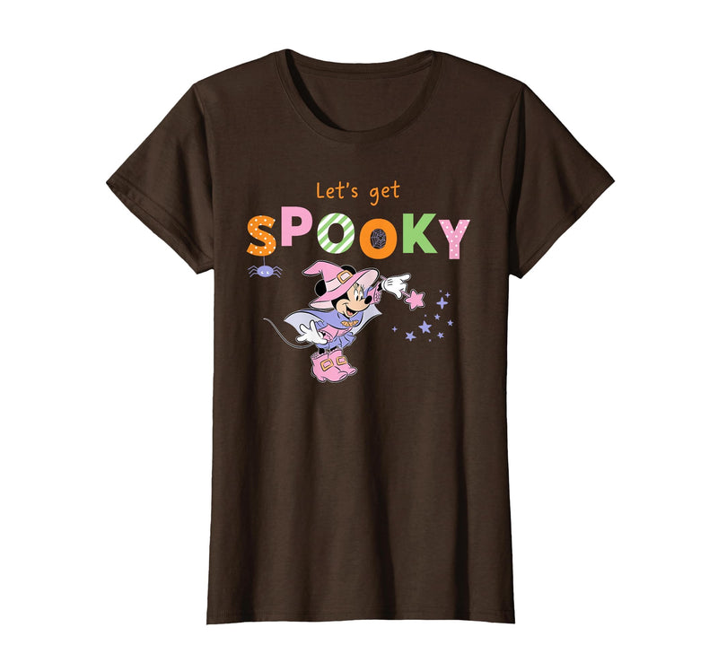 Disney Minnie Mouse Let's Get Spooky Cute Halloween Witch T-Shirt - Brown
