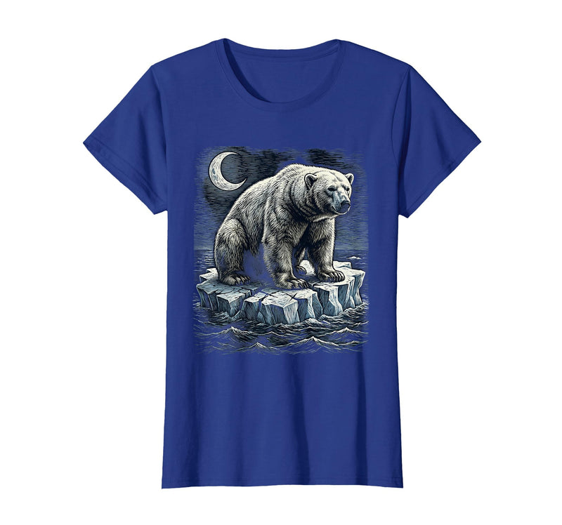 Mademark Polar Bear Lone Ice Floe Drifting Arctic Design T-Shirt - Royal Blue