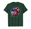 Witch American Patriotic Halloween USA T-Shirt - Dark Green