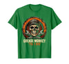 Mademark Grease Monkey 'Til I Die Mechanic Skull Design T-Shirt - Men - Kelly Green