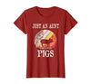 Pigs Lover Gift Co. Just an Aunt Who Loves Pigs T-Shirt - Cranberry Red
