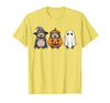 Funny Retro Hedgehog Halloween Witch Spooky Ghost Hedgehog Lover Pumpkin Halloween T-Shirt - Lemon Yellow