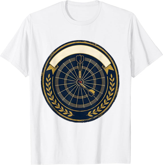 Men's Dartboard Bullseye Target Novelty Humor Sports T-Shirt - White