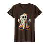 Block Building Halloween Ghost Brick or Treat Boys Halloween Master Builder Ghost Kids Building Blocks Bricks T-Shirt - Brown