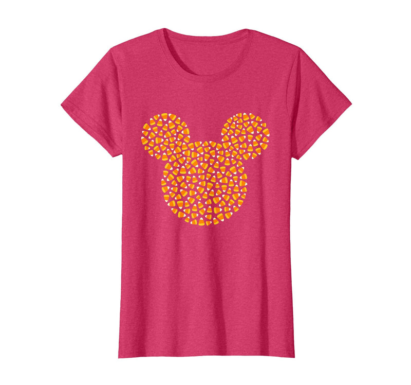 Disney Mickey Mouse Candy Corn Halloween T-Shirt - Red Heather