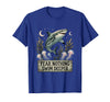 Mademark Fear Nothing Swim Deeper Shark Women Design T-Shirt - Royal Blue