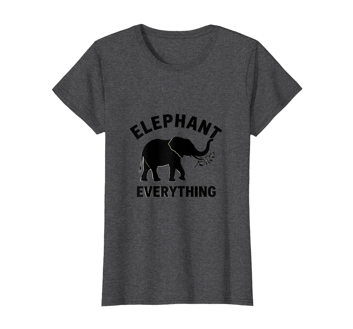 Mademark Elephant Everything Minimalist Animal Lover Design T-Shirt - Women - Dark Heather Grey